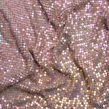 Aluminum Chainmail Fabric Panel, 3mm - Rose Pink and Beige Oil Slick - Joan Collection