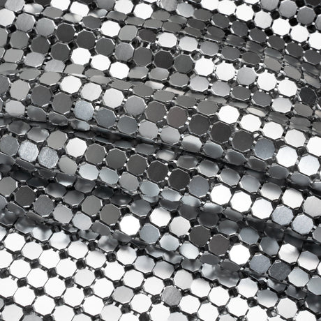 Aluminum Chainmail Fabric, 8mm Tubular - Silver - Joan Collection