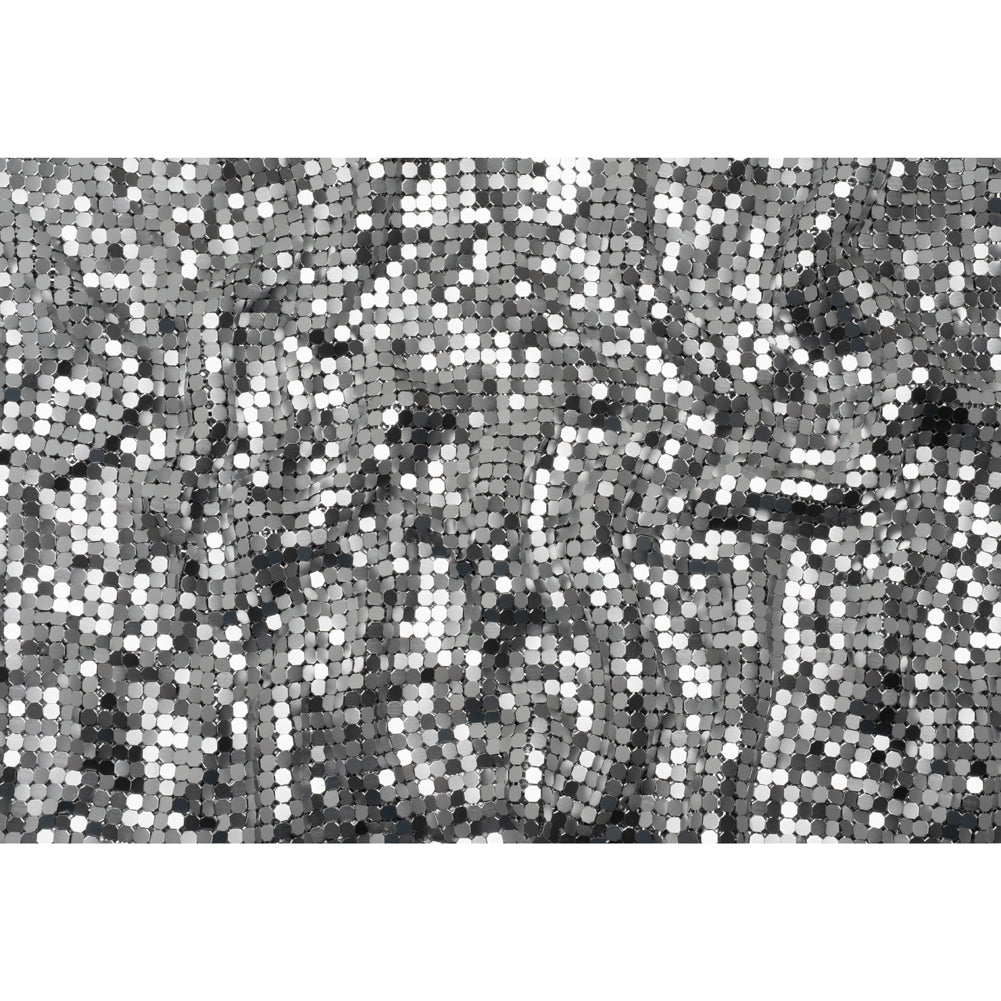 Aluminum Chainmail Fabric, 8mm Tubular - Silver - Joan Collection