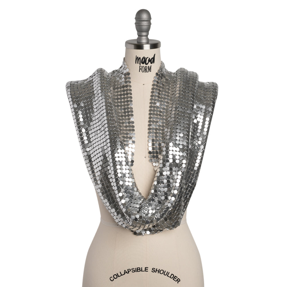 Aluminum Chainmail Fabric, 8mm Tubular - Silver - Joan Collection