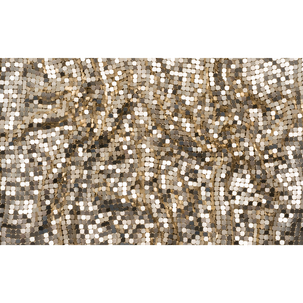 Aluminum Chainmail Fabric, 8mm Tubular - Gold - Joan Collection