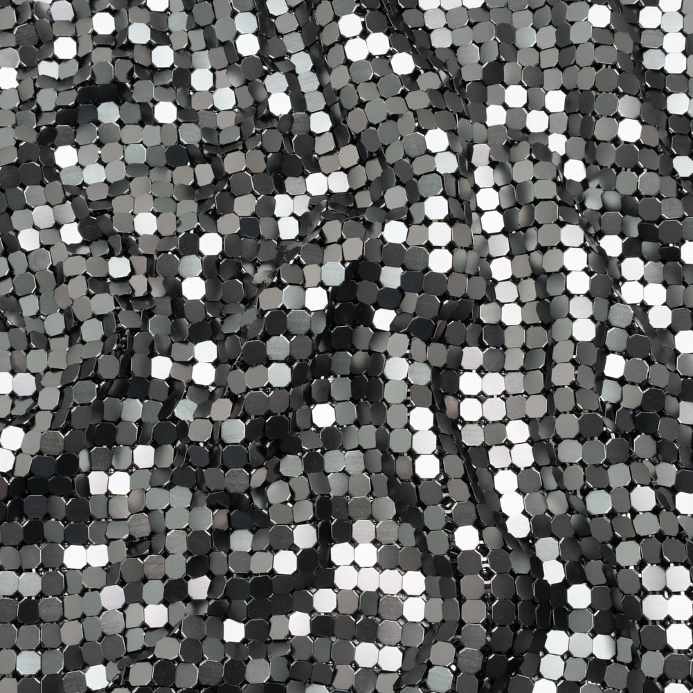 Aluminum Chainmail Fabric, 8mm Tubular - Gunmetal - Joan Collection