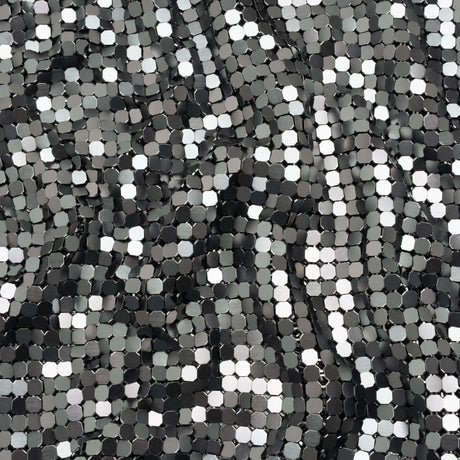 Aluminum Chainmail Fabric, 8mm Tubular - Gunmetal - Joan Collection
