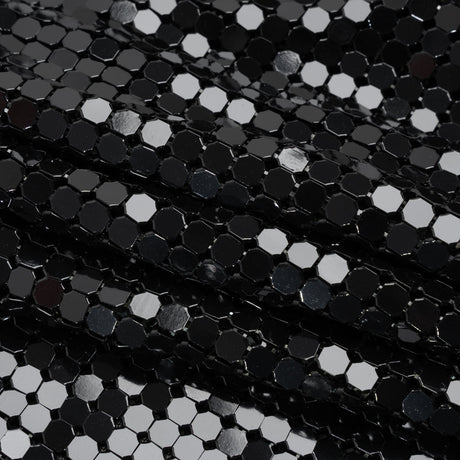 Aluminum Chainmail Fabric, 8mm Tubular - Black - Joan Collection