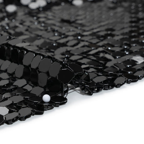 Aluminum Chainmail Fabric, 8mm Tubular - Black - Joan Collection