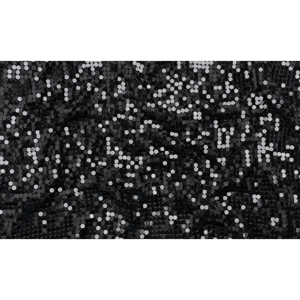 Aluminum Chainmail Fabric, 8mm Tubular - Black - Joan Collection