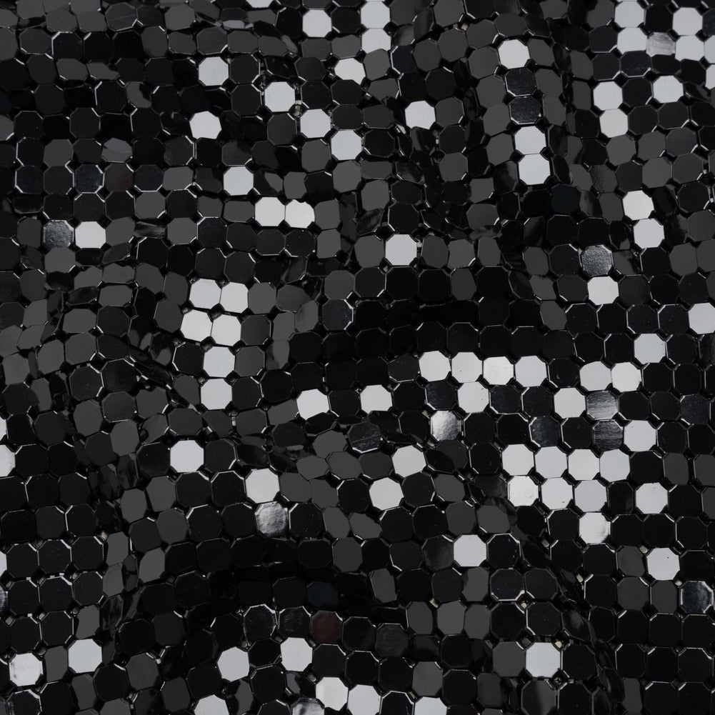Aluminum Chainmail Fabric, 8mm Tubular - Black - Joan Collection