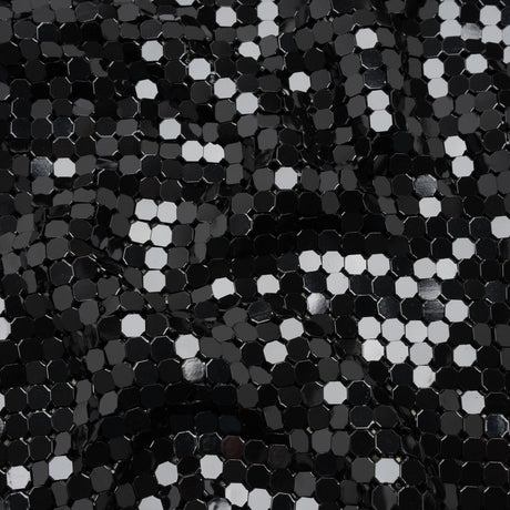 Aluminum Chainmail Fabric, 8mm Tubular - Black - Joan Collection