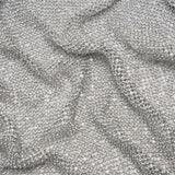 Rhinestone Aluminum Chainmail Fabric Panel, 3mm - Silver and Crystal - Astraia Collection