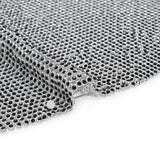 Rhinestone Aluminum Chainmail Fabric Panel, 3mm - Silver and Jet Black - Astraia Collection