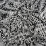 Rhinestone Aluminum Chainmail Fabric Panel, 3mm - Silver and Jet Black - Astraia Collection