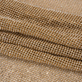 Rhinestone Aluminum Chainmail Fabric Panel, 3mm - Gold and Crystal - Astraia Collection