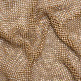 Rhinestone Aluminum Chainmail Fabric Panel, 3mm - Gold and Crystal - Astraia Collection