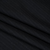 Super 130 Wool Suiting Made in Italy - Navy, Black and White Pinstripes - Deadstock