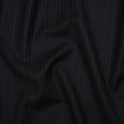 Super 130 Wool Suiting Made in Italy - Navy, Black and White Pinstripes - Deadstock