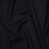 Super 130 Wool Suiting Made in Italy - Navy, Black and White Pinstripes - Deadstock