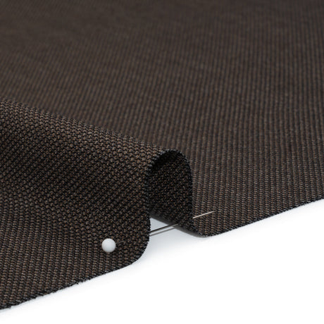 Super 130 Wool Dobby Suiting Made in Italy - Black and Brown Birdseyes - Deadstock