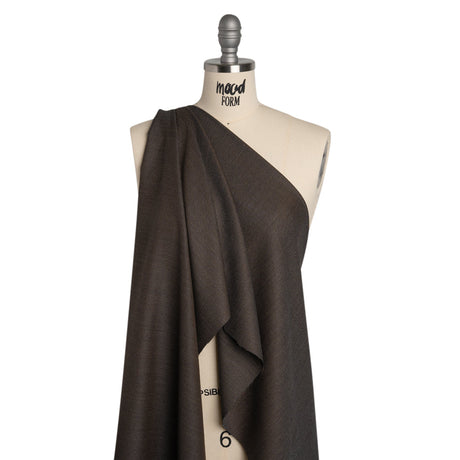 Super 130 Wool Dobby Suiting Made in Italy - Black and Brown Birdseyes - Deadstock
