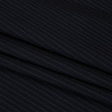 Super 130 Wool Twill Suiting Made in Italy - Navy and Baby Blue Stripes - Deadstock