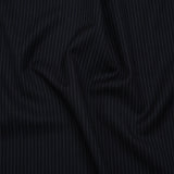 Super 130 Wool Twill Suiting Made in Italy - Navy and Baby Blue Stripes - Deadstock