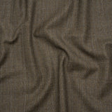 Super 130 Wool Twill Suiting Made in Italy - Beige and Brown Plaid - Deadstock