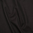 Super 130 Wool Twill Suiting Made in Italy - Brown and Gray Stripes - Deadstock