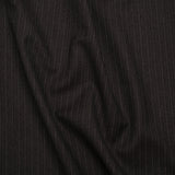 Super 130 Wool Twill Suiting Made in Italy - Brown and Gray Stripes - Deadstock