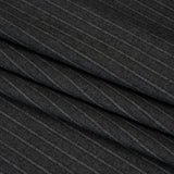 Super 140 Wool Suiting Made in Italy - Gray Stripes - Deadstock