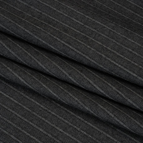 Super 140 Wool Suiting Made in Italy - Gray Stripes - Deadstock