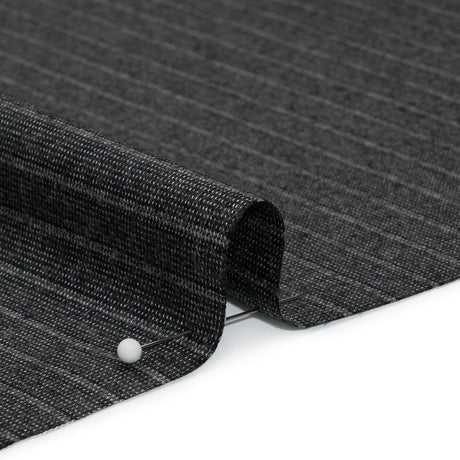 Super 140 Wool Suiting Made in Italy - Gray Stripes - Deadstock