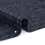 Alpaca and Wool Blend Felted Coating Made in Italy - Blue and Gray Tweedy Plaid - Deadstock