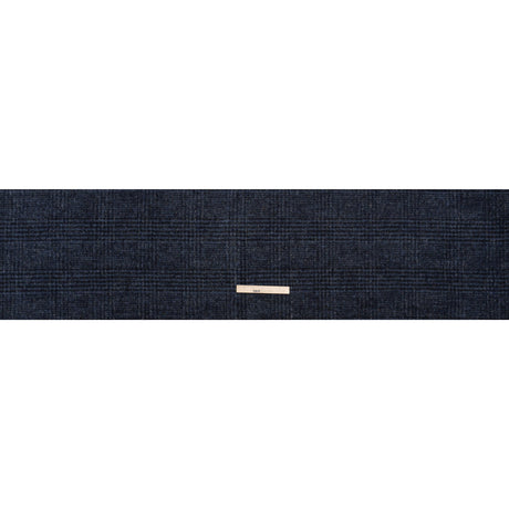Alpaca and Wool Blend Felted Coating Made in Italy - Blue and Gray Tweedy Plaid - Deadstock