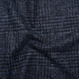 Alpaca and Wool Blend Felted Coating Made in Italy - Blue and Gray Tweedy Plaid - Deadstock