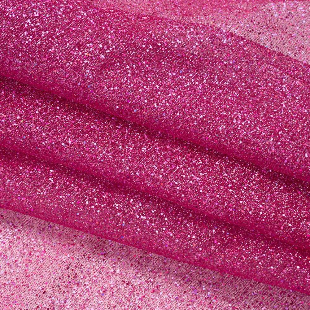 Glitter Tulle 5-yard Bundle - Multi on Fuchsia