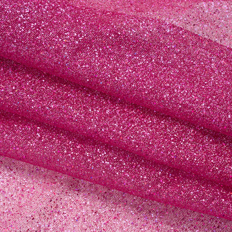 Glitter Tulle 5-yard Bundle - Multi on Fuchsia