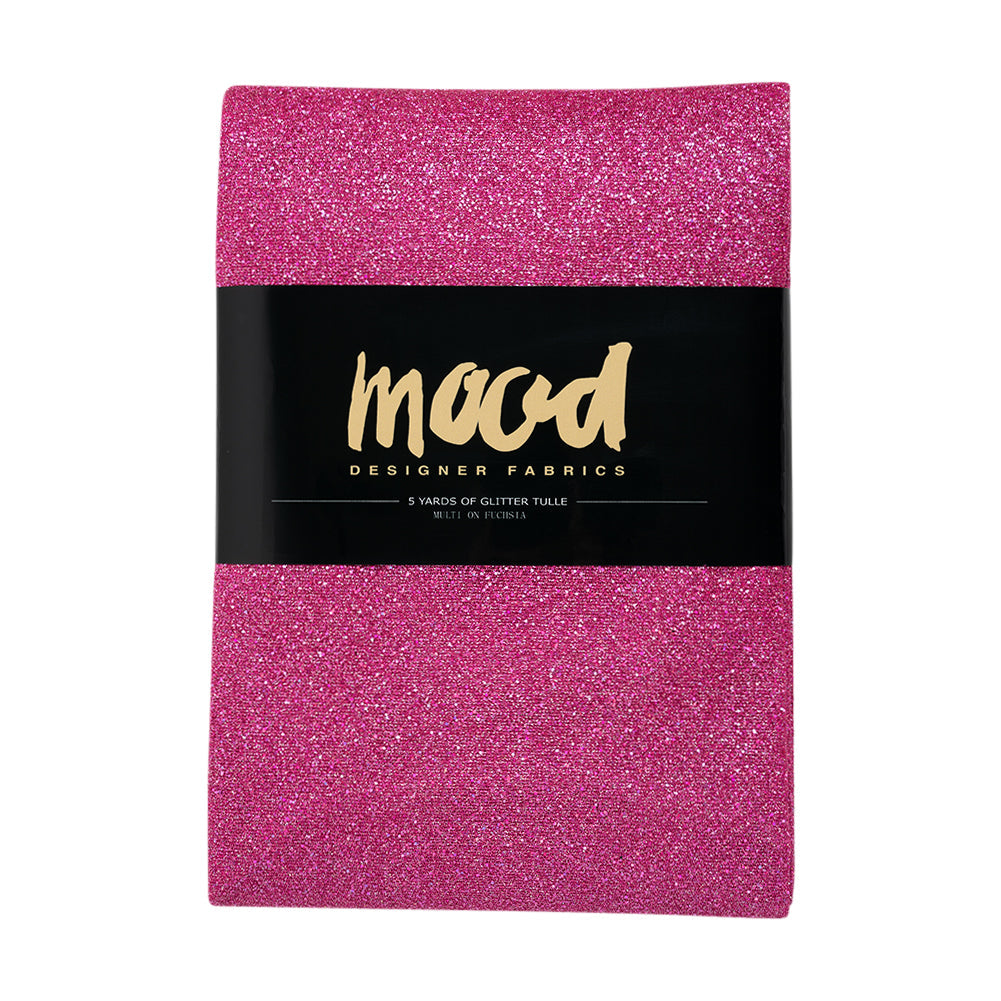 Glitter Tulle 5-yard Bundle - Multi on Fuchsia