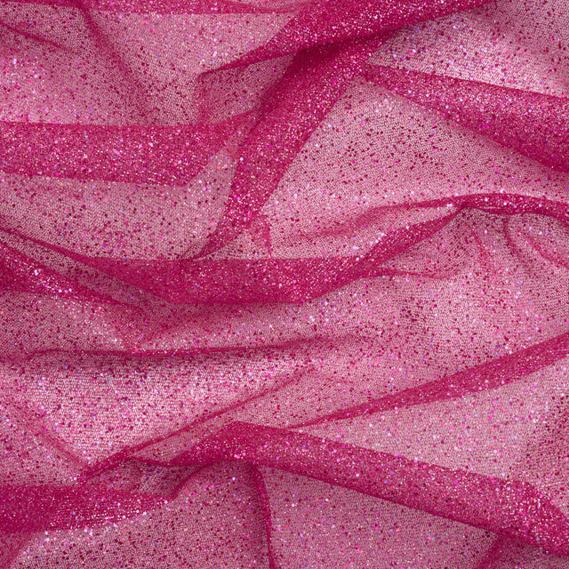 Glitter Tulle 5-yard Bundle - Multi on Fuchsia