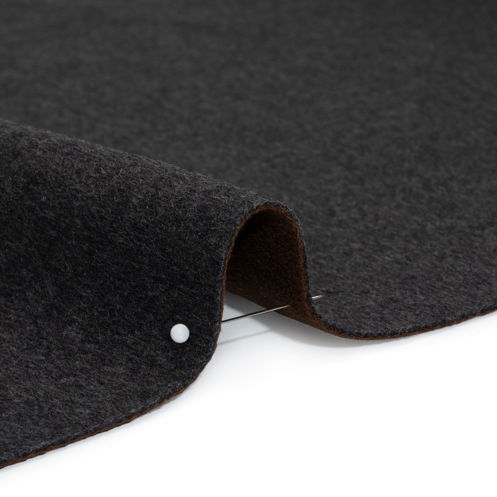 Cashmere Double Cloth Coating Made in Italy - Charcoal Gray and Brown - Deadstock