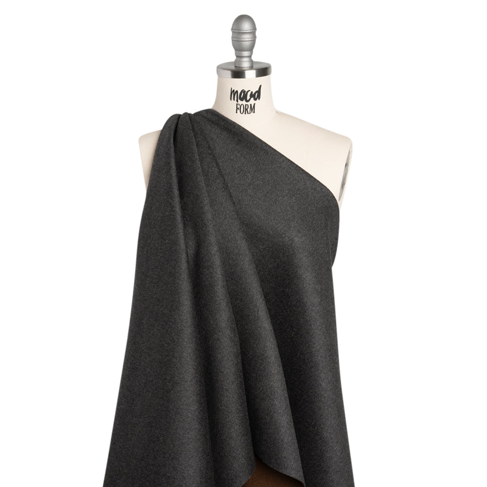 Cashmere Double Cloth Coating Made in Italy - Charcoal Gray and Brown - Deadstock