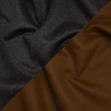 Cashmere Double Cloth Coating Made in Italy - Charcoal Gray and Brown - Deadstock