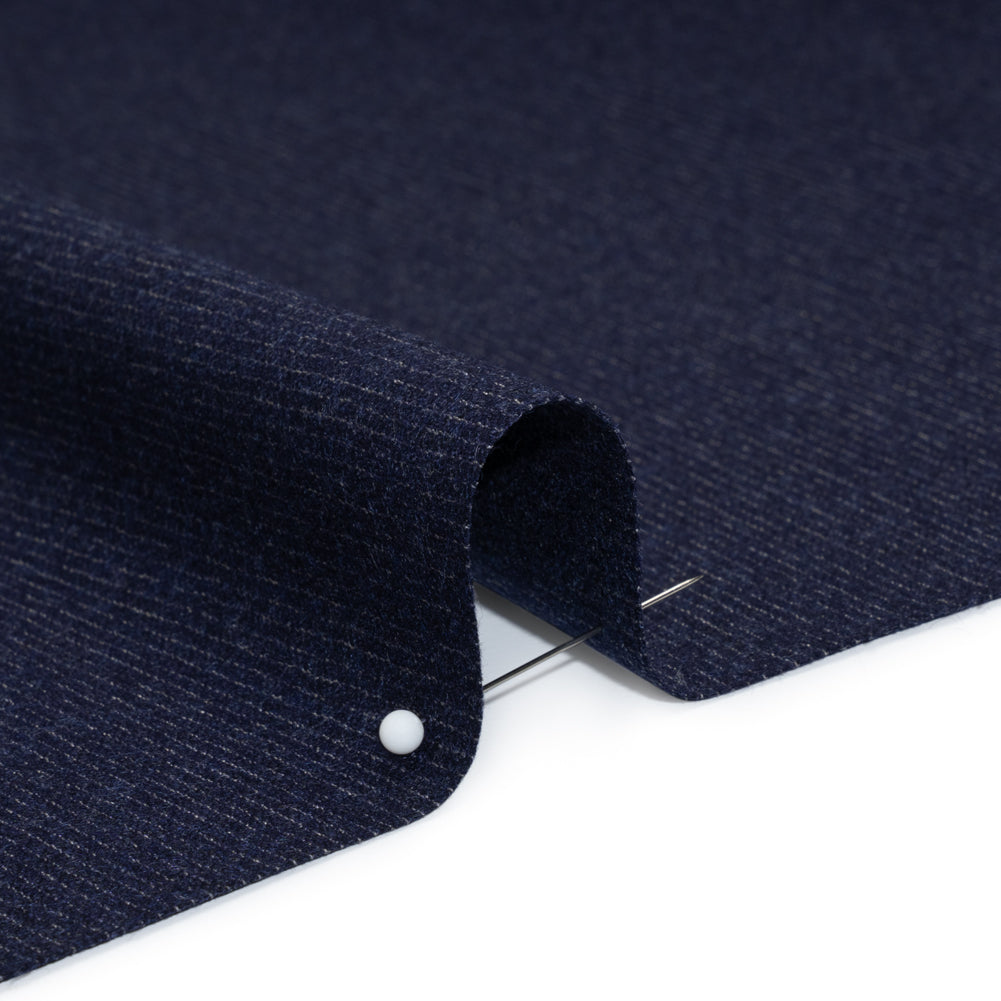 Super 120 Wool Suiting Made in Italy - Blue and White Hairline Stripes - Deadstock