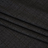 Super 130 Wool Suiting Made in Italy - Black, Gray and Brown Plaid - Deadstock