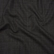 Super 130 Wool Suiting Made in Italy - Black, Gray and Brown Plaid - Deadstock
