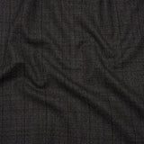 Super 130 Wool Suiting Made in Italy - Black, Gray and Brown Plaid - Deadstock