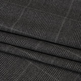 Super 130 Wool Suiting Made in Italy - Black and White Glen Plaid - Deadstock