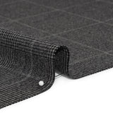 Super 130 Wool Suiting Made in Italy - Black and White Glen Plaid - Deadstock