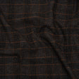 Wool and Silk Tweedy Lightweight Coating Made in Italy - Black, Gray and Burnt Orange Plaid - Deadstock