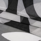 Stretch Polyester Mesh Print - Ivory and Black Abstract - Designer Deadstock