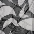 Stretch Polyester Mesh Print - Ivory and Black Abstract - Designer Deadstock