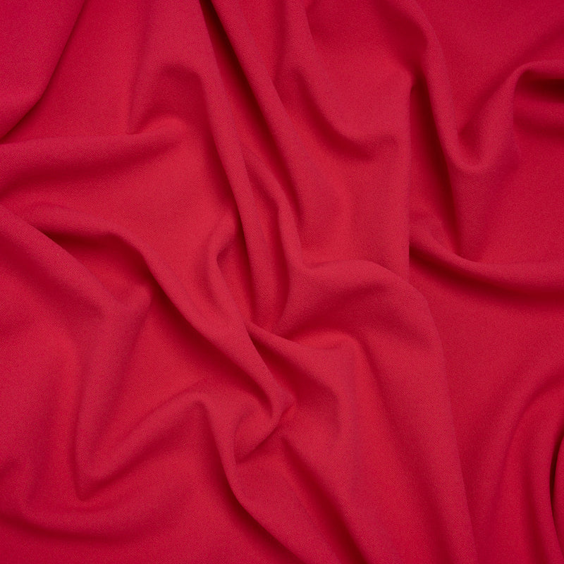 Stretch Polyester Crepe Double Knit - Raspberry - Designer Deadstock